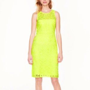 J. Crew Yellow Lace Sheath Dress